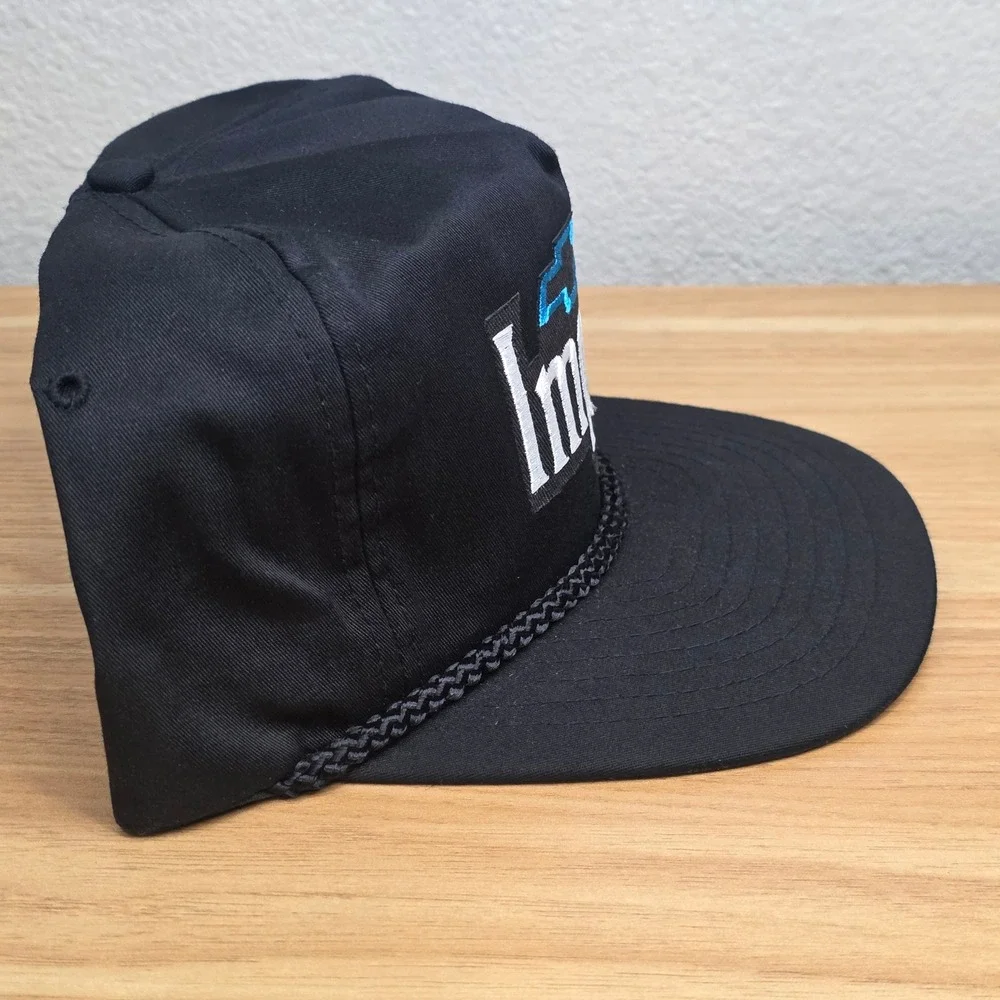 Vintage Chevrolet Impala Hat Mens OSFA Black Embroidered Rope Trucker Nissin Cap